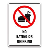 NO EATING OR DRINKING SIGN